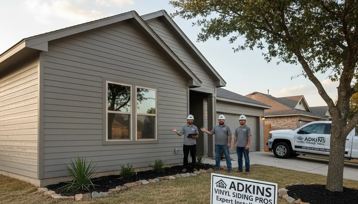 Vinyl siding installation on home exterior in San Antonio TX by local siding contractors