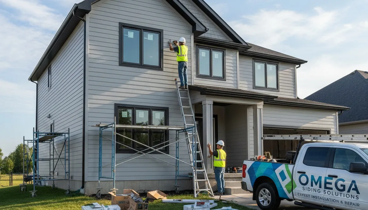 Vinyl siding installation on San Antonio TX home exterior by Next Level Exteriors professionals
