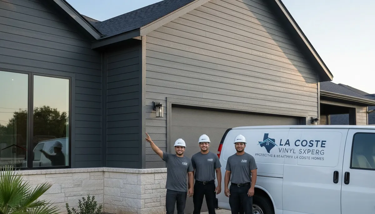 Vinyl siding installation on home exterior in San Antonio TX by local siding contractors