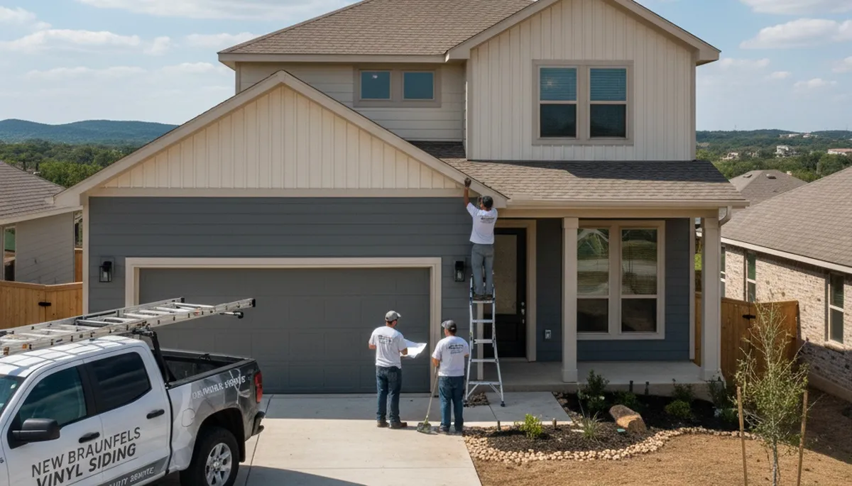 Professional vinyl siding installation on home exterior in San Antonio, TX